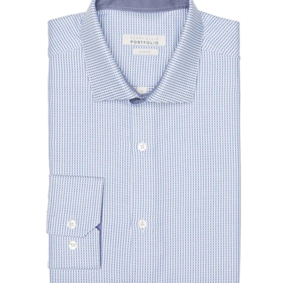 NWT Perry Ellis SLIM FIT DOBBY DRESS SHIRT Size: 2XL - Picture 3 of 8